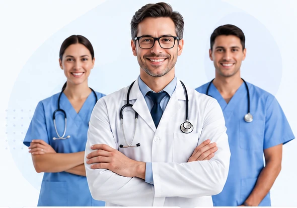 Healthcare professionals representing MediCalls health education